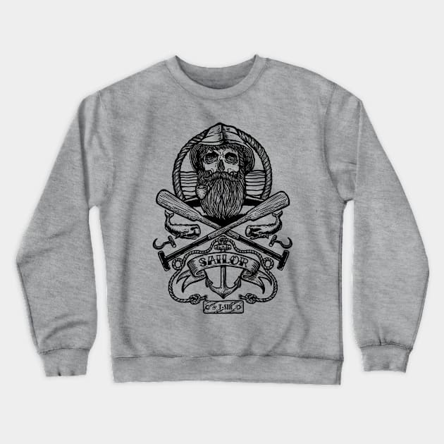 Sailor Skull Crewneck Sweatshirt by OscarPostigo